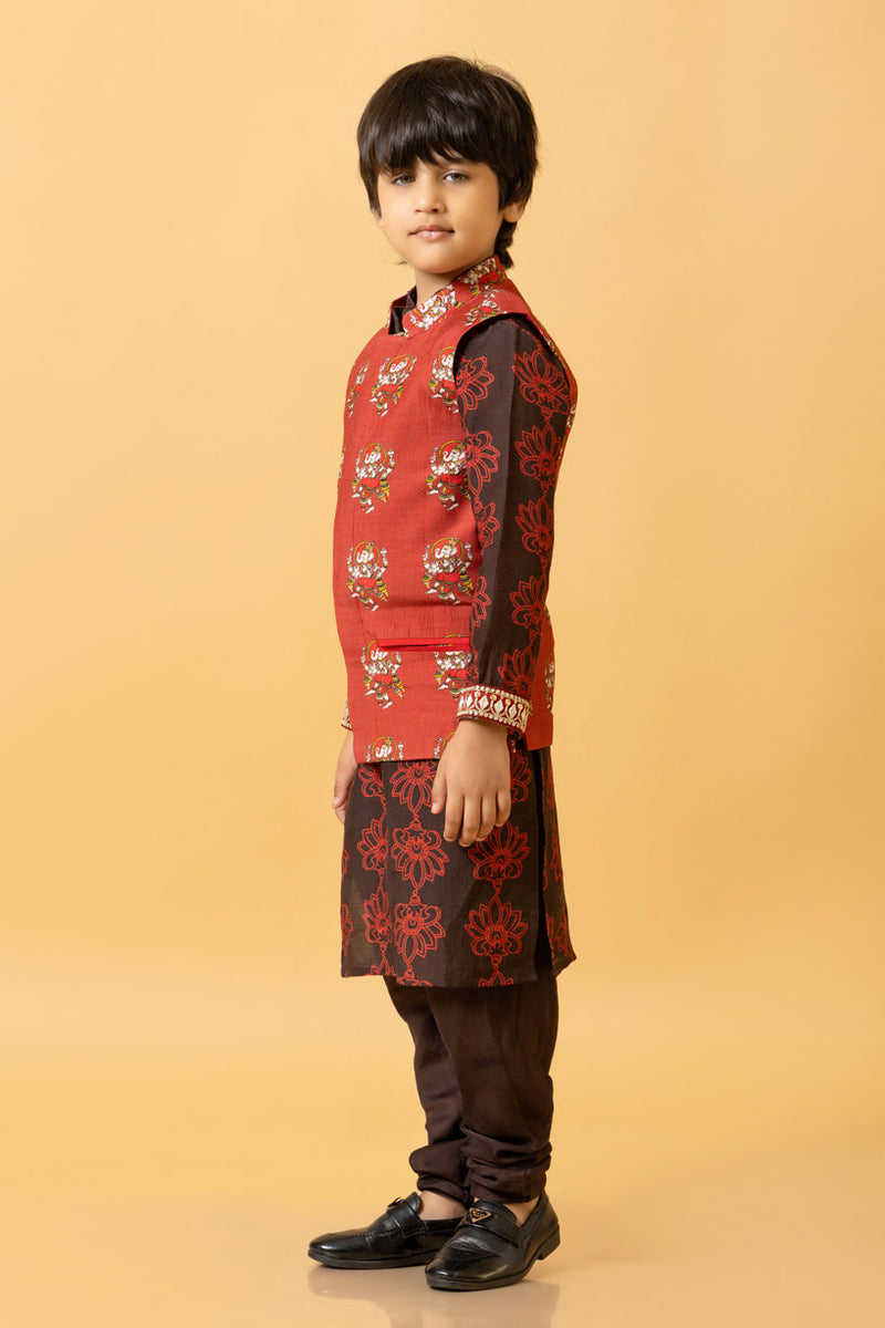 PHUL SET OF 3 ( kurta + churidar + jacket )