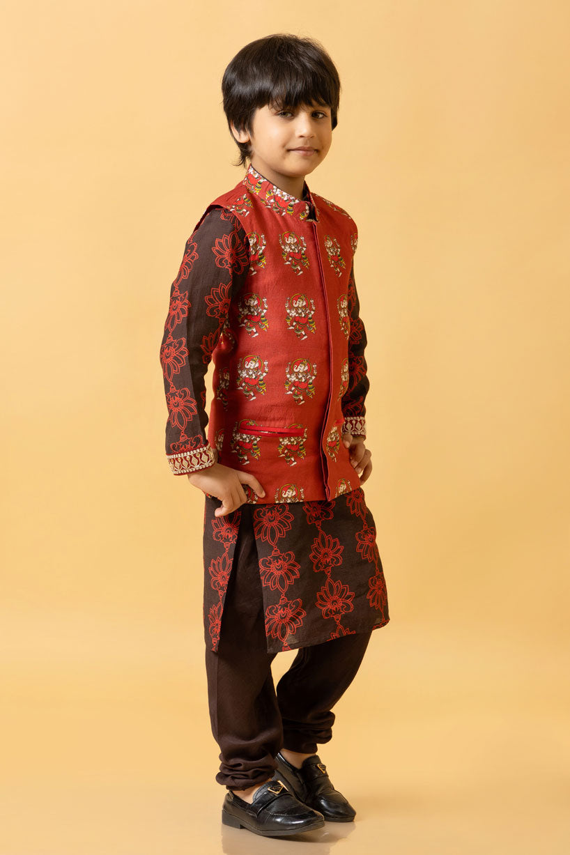 PHUL SET OF 3 ( kurta + churidar + jacket )