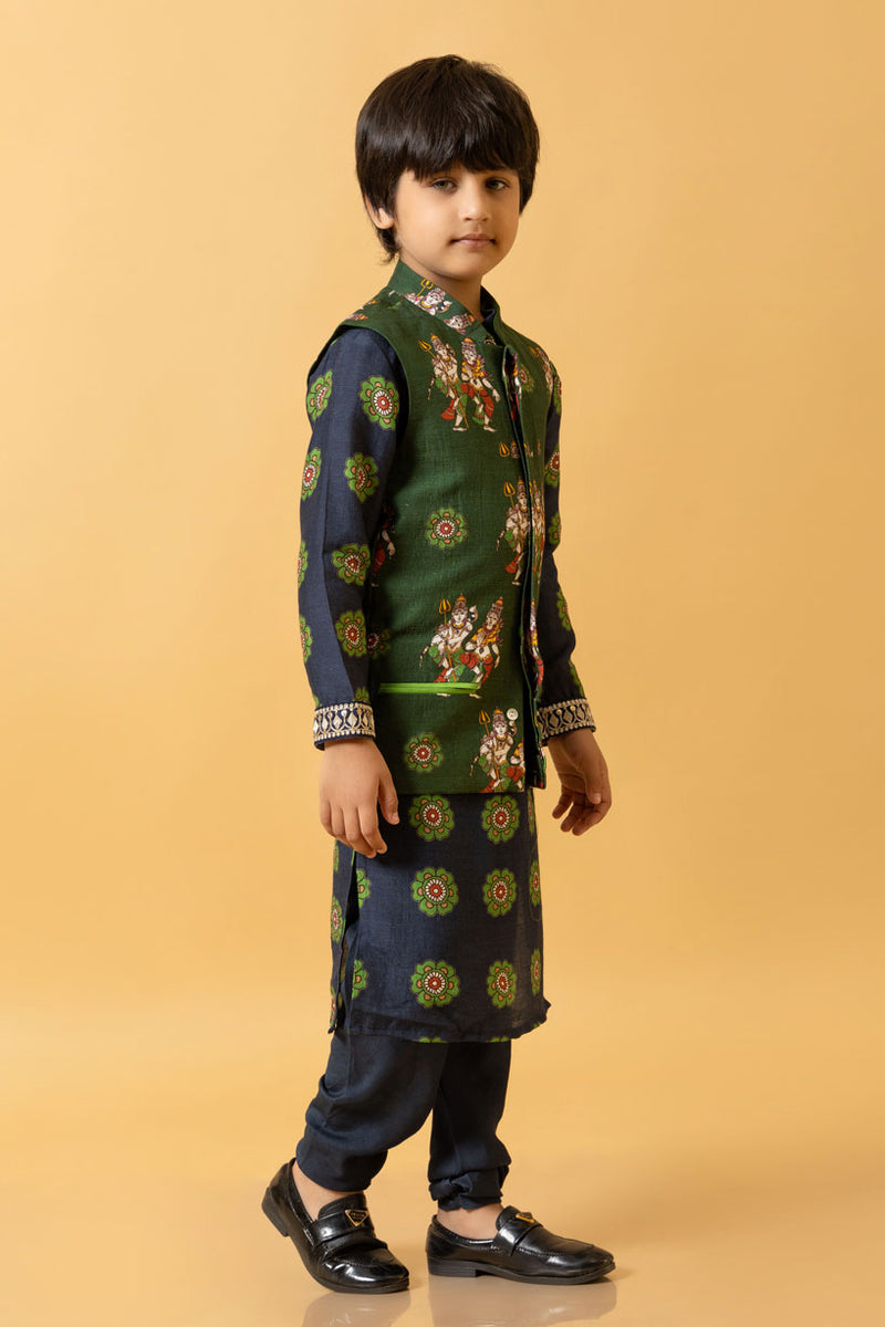 NEEL KURTA + CHURIDAR SET