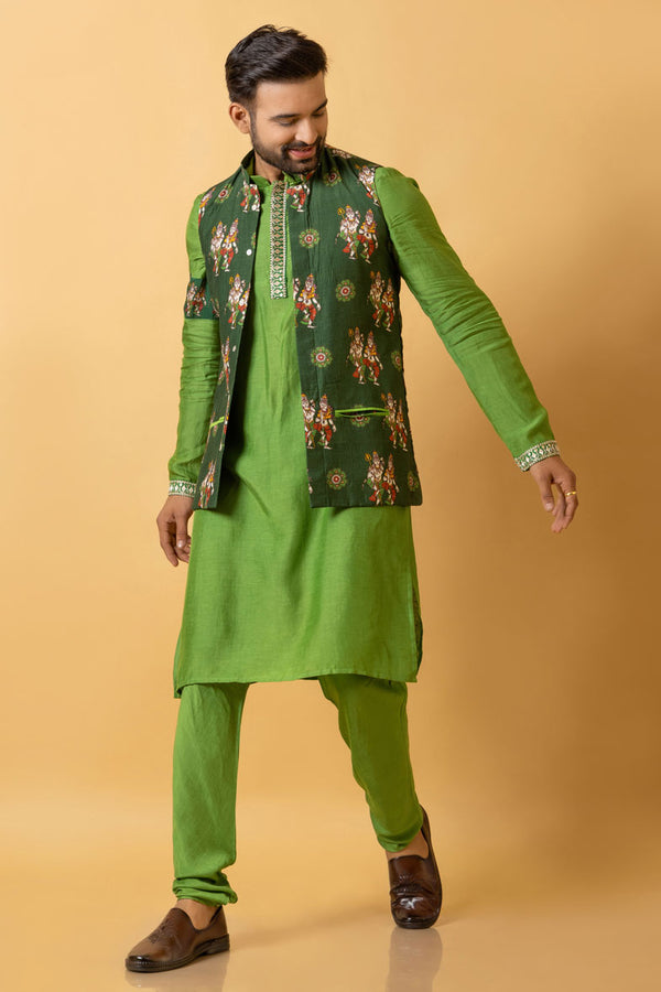 LASYA SHIV-PARVATI SET OF 3 ( kurta + churidar + jacket )