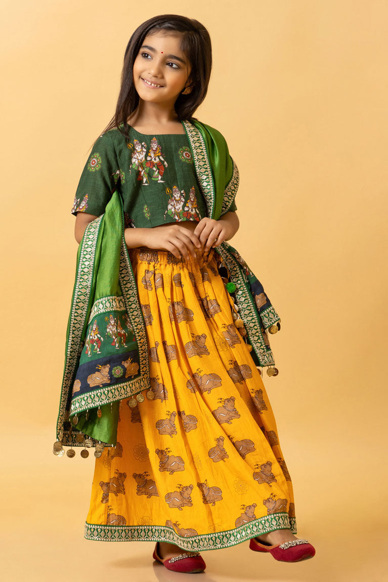 LASYA SHIV-PARVATI LEHENGA  SET GIRL( skirt + dupatta + blouse)