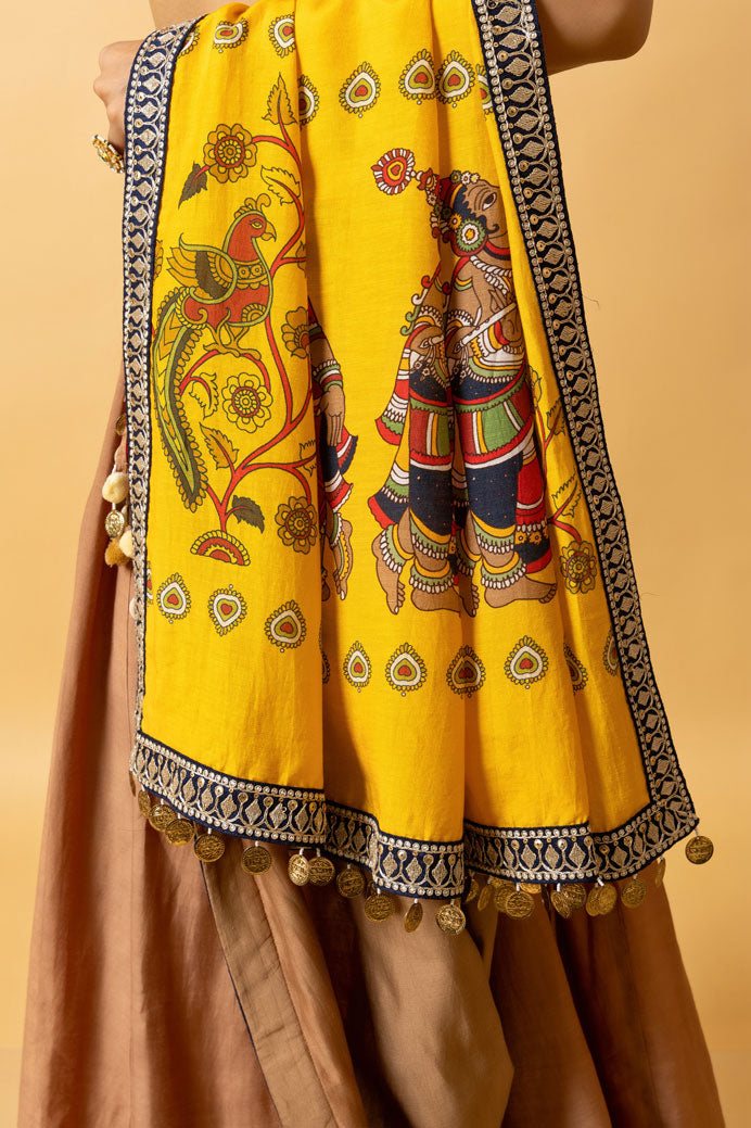 RAS LILA RADHA-KRISHNA EMBROIDERED DUPATTA