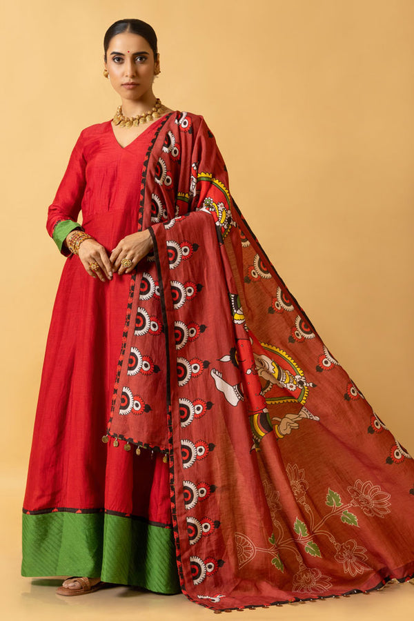 KUMKUM ANARKALI DRESS + NATYA GANAPATI DUPATTA ( SET OF 2)