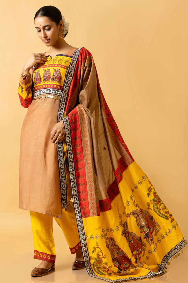 RAS LILA RADHA-KRISHNA EMBROIDERED DUPATTA