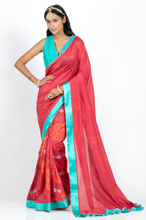 Bird of paradise saree