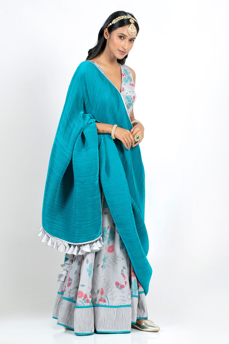 Pappillion lehenga ( set of 3)