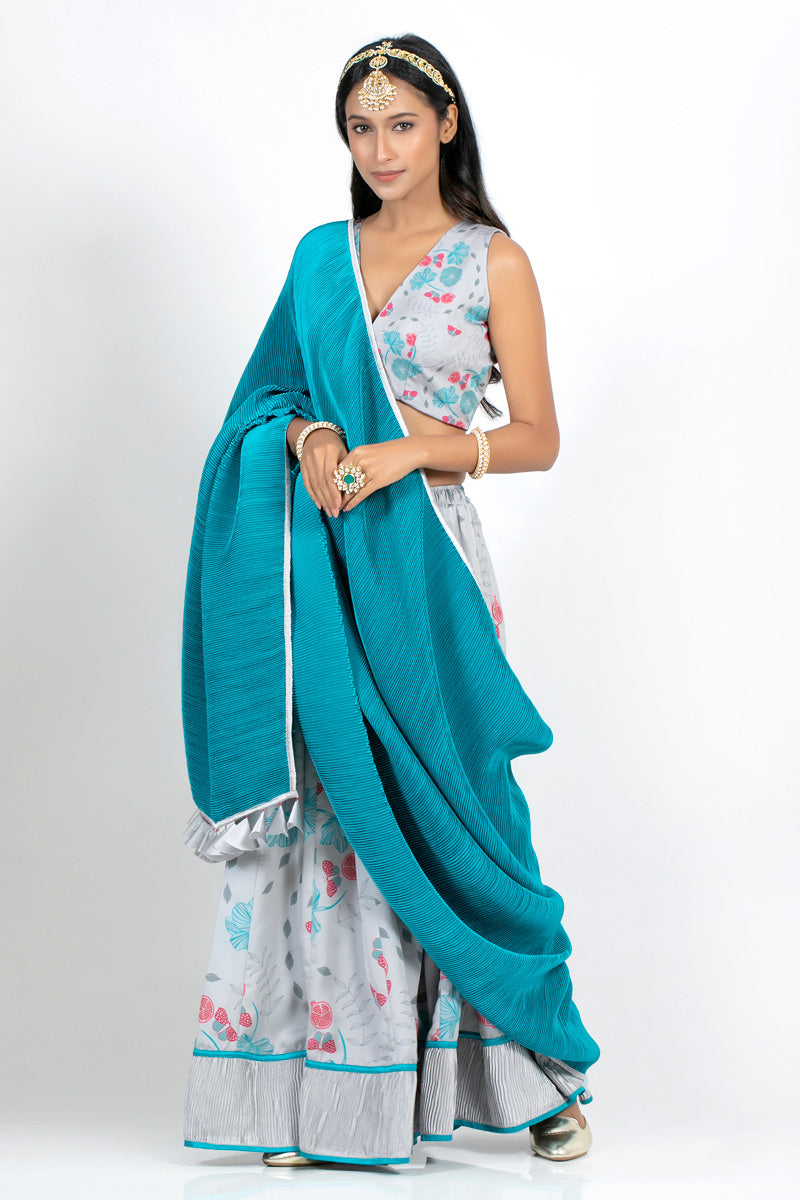 Pappillion lehenga ( set of 3)