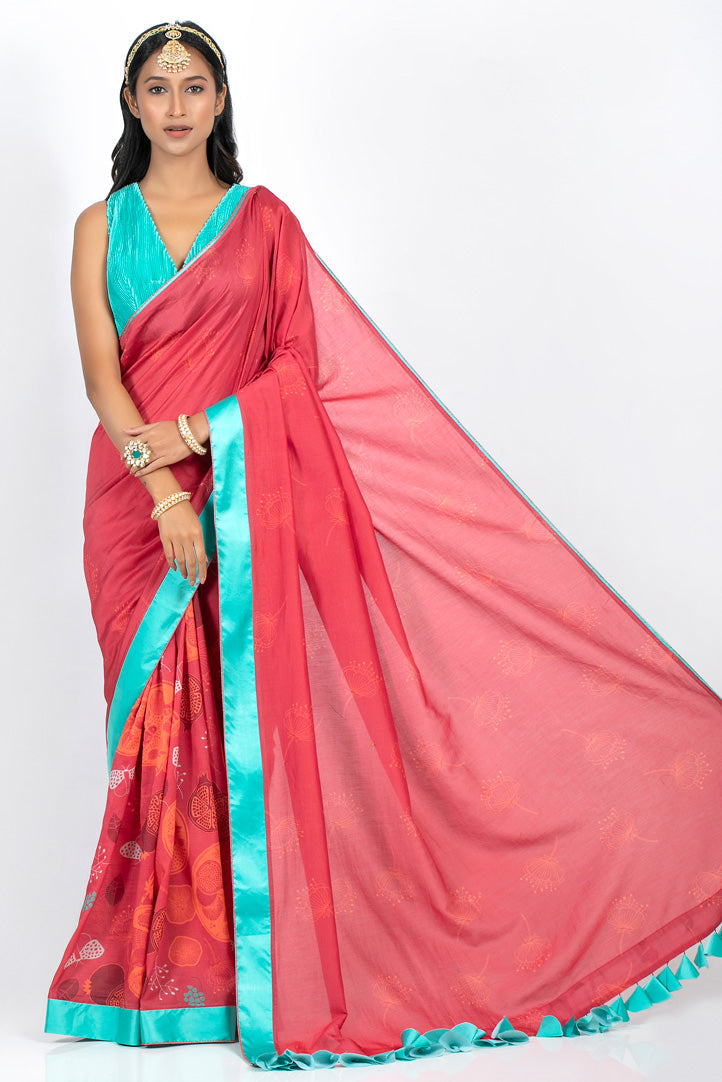 Bird of paradise saree
