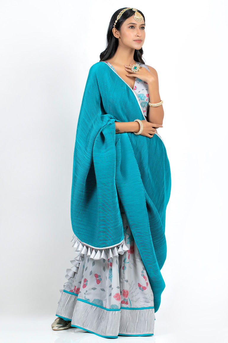 Pappillion lehenga ( set of 3)