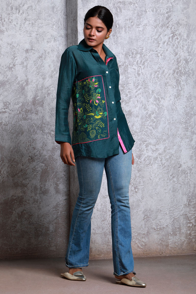 Bagh Patch Green Shirt