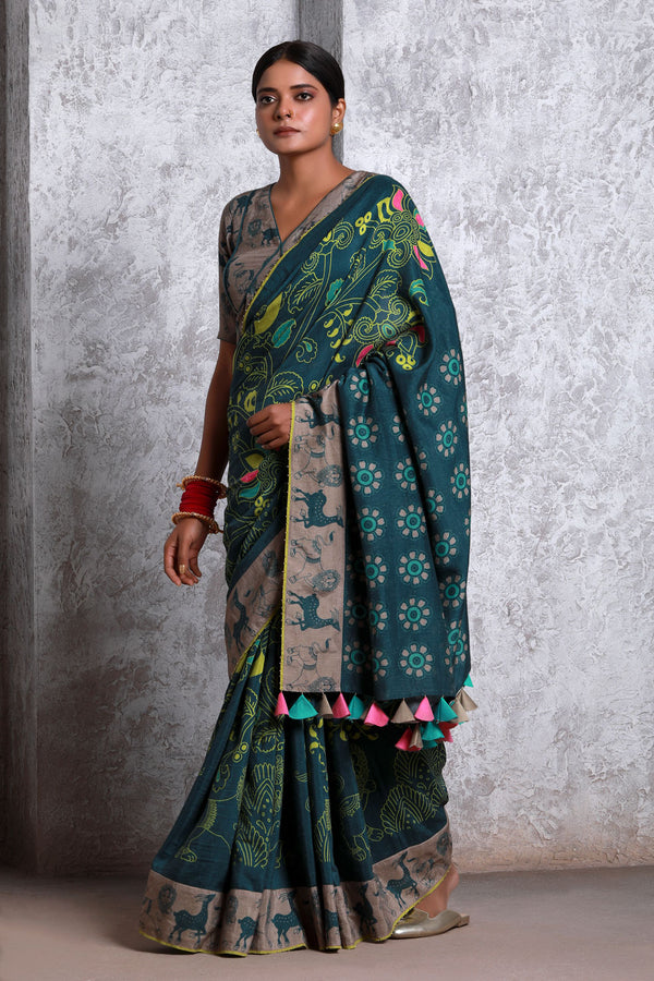 Bagh Green Saree