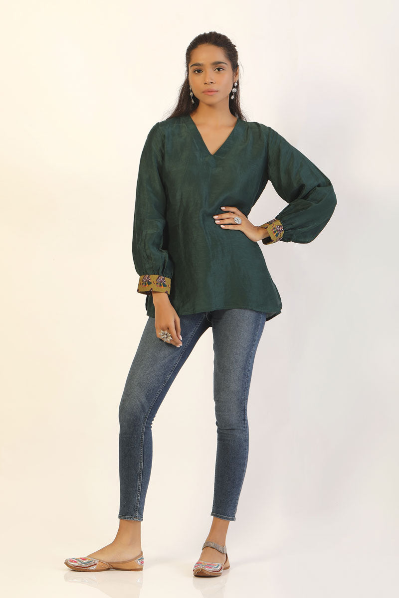 Green Maheshwara Kurti