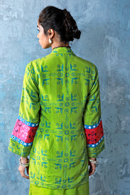 Aaina Lime Dress-Jacket Set (set of 2)