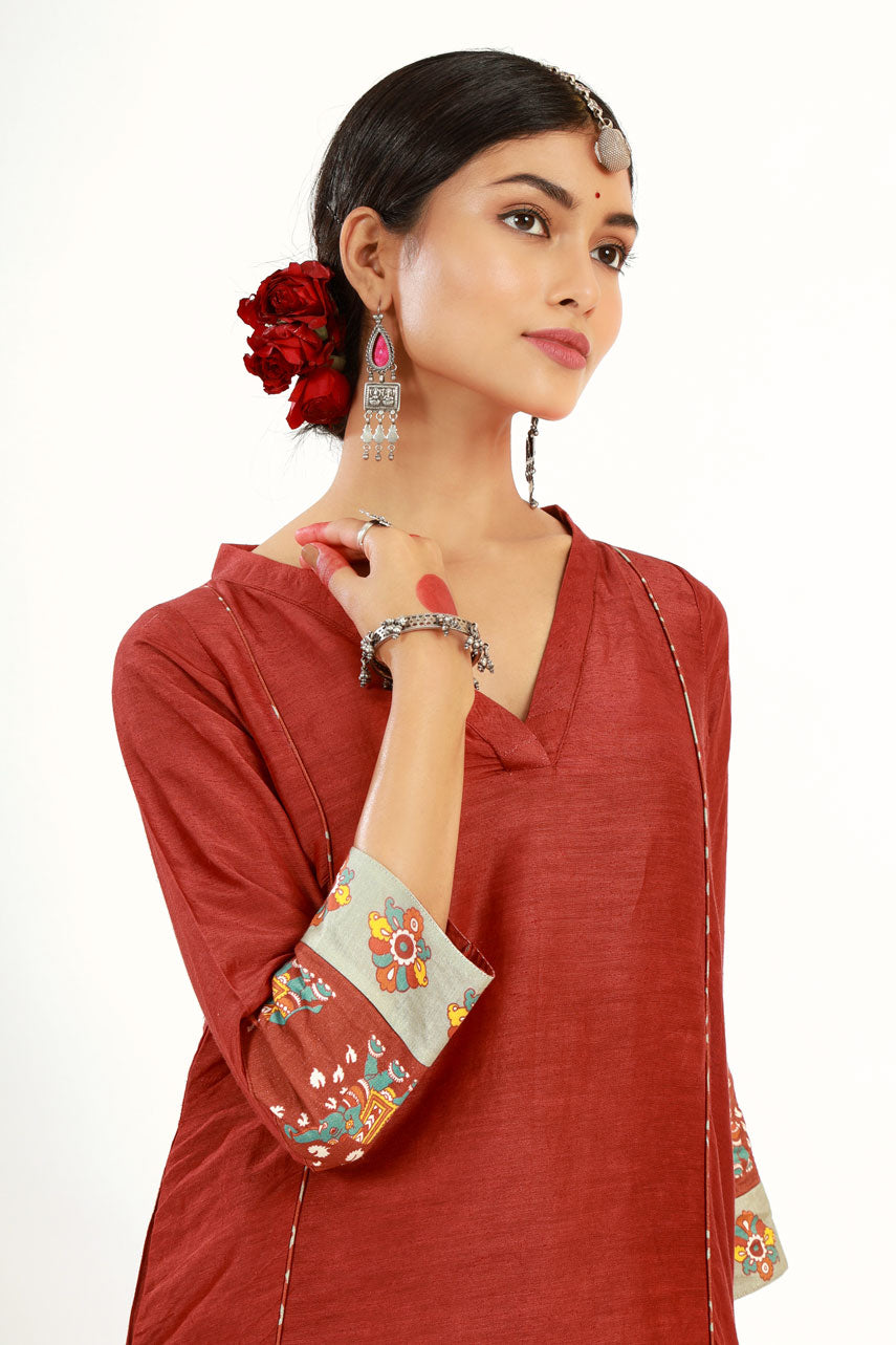 MAROON LAKSHMI SET + ISHWARI DUPATTA (set of 3 )