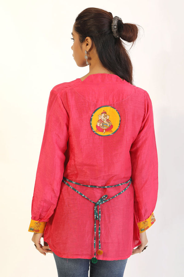 Pink Vakratunda Kurti