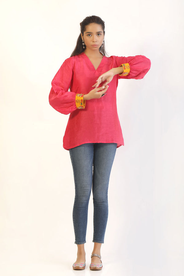 Pink Vakratunda Kurti