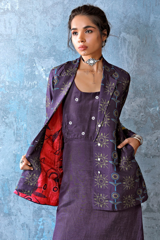 Aaina Purple Dress-Jacket Set (set of 2)